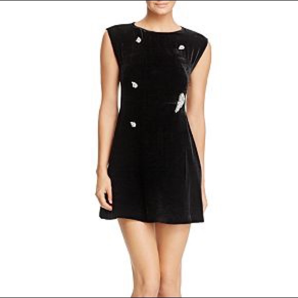 Sandro embellished spice velvet mini dress